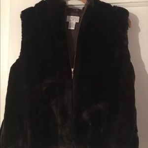 Loft Brown Faux Fur Vest