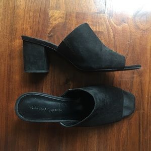 Zara Black Suede Mules
