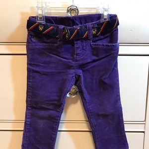 RALPH LAUREN KIDS purple corduroy pants