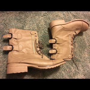 Nude Combat boots , womens, size 9, from PERU