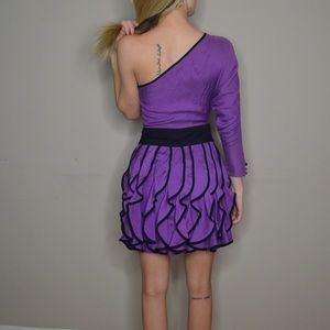 Unique Purple One Sleeved dress