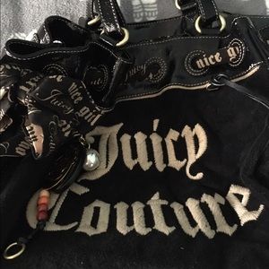 Juicy Couture Black Terrycloth Tote