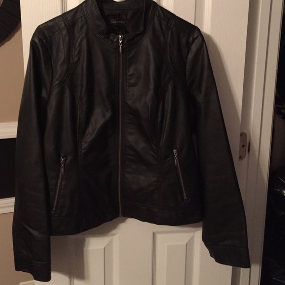 baccini black leather jacket