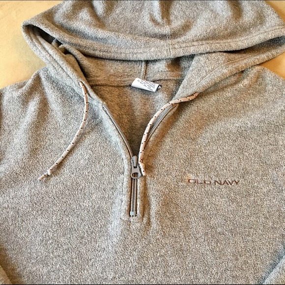 Gray Old Navy Quarter Zip Hooded Jacket - Picture 2 of 5