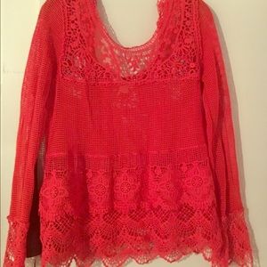 Orange Lacey blouse