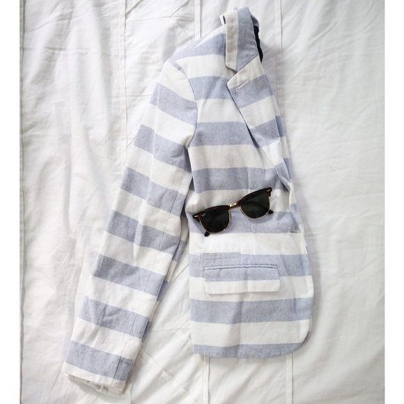 Merona Pastel Blue and White Striped Blazer