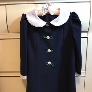 Navy and white trim 2 piece Sunday dress