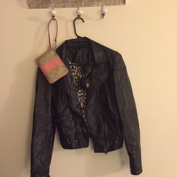 Black leather jacket