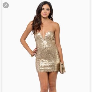 Tobi gold sequin dress