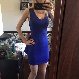 Blue & black lace cocktail dress
