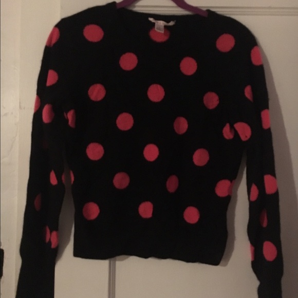 Alice + Olivia Pink Polka Dot Cashmere Sweater