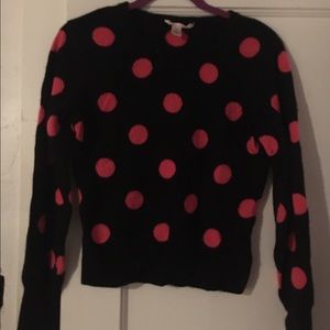 Alice + Olivia Pink Polka Dot Cashmere Sweater