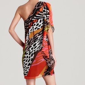 Kaelin One-Shoulder Silk Dress