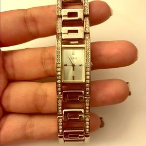 Silver diamond GUESS watch