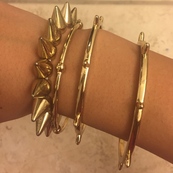 Gold Spiked Bracelet Set // bundle for 10% off!