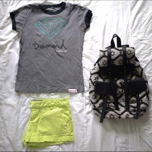 Diamond Gray Cap Sleeve T Shirt