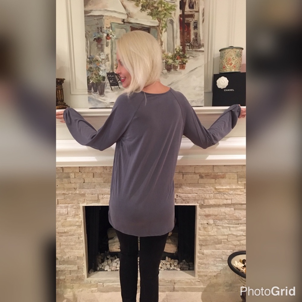 Modern twist on a classic gray tunic! - Picture 2 of 4