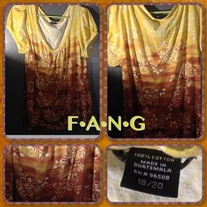 FANG Yellow and Orange short sleeve Top