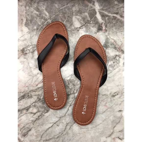 Love Culture Black Strap Sandals