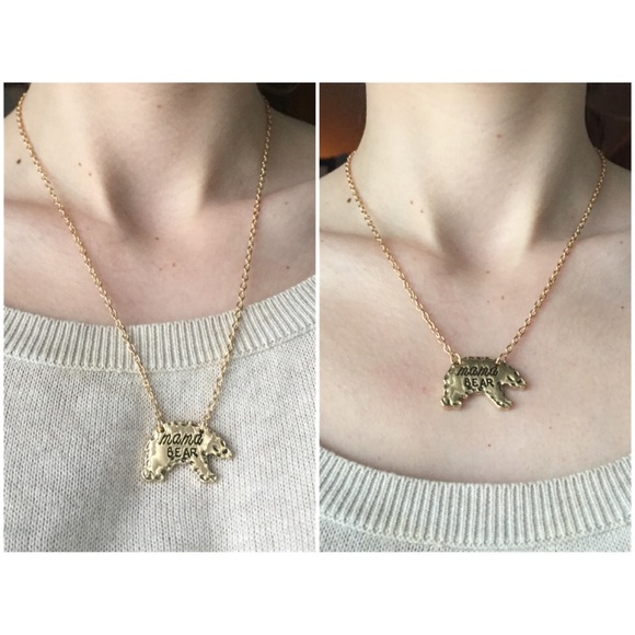 🐻 Mama Bear Necklace Silver or Gold Color Chain - Picture 4 of 5