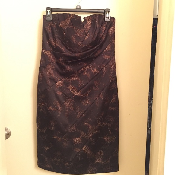 [Jessica Simpson] Animal Print Strapless Dress