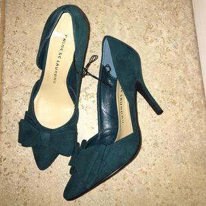 Emerald suede heels