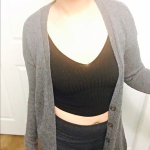 Dark gray buttondown cardigan