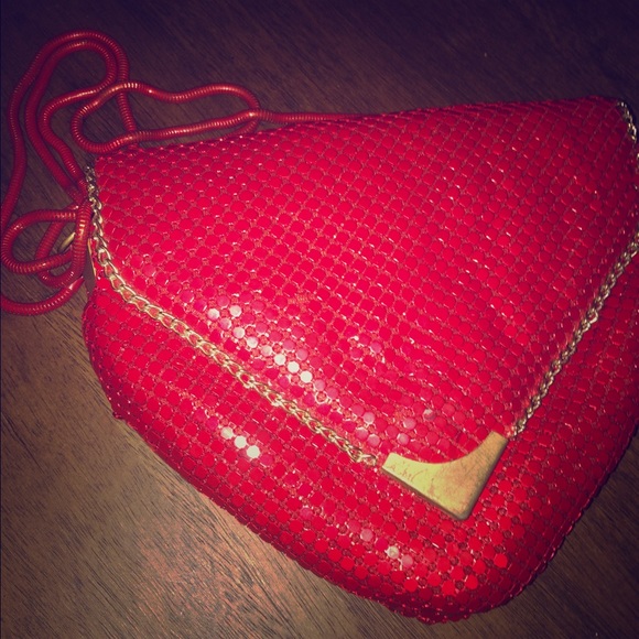 Vintage red mesh purse