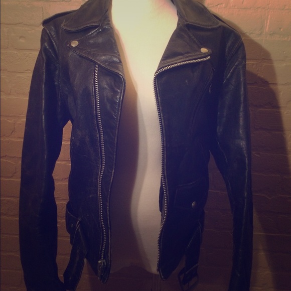 Vintage black leather jacket
