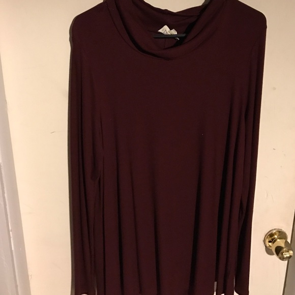 Anthropologie burgundy/wine cowl neck long sleeve