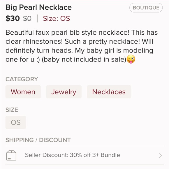 Big Pearl Necklace - Picture 5 of 6