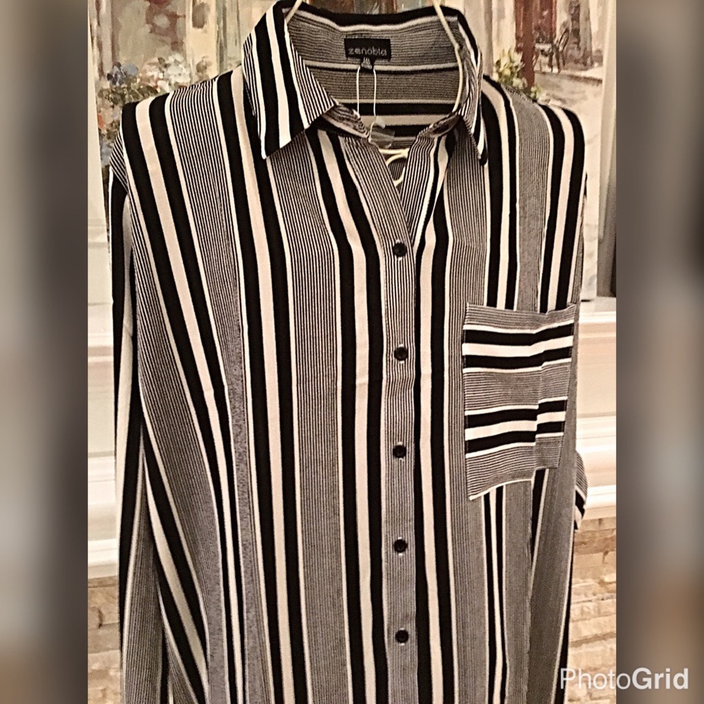 Plus size 3/4 sleeve stripped tunic! - Picture 2 of 2