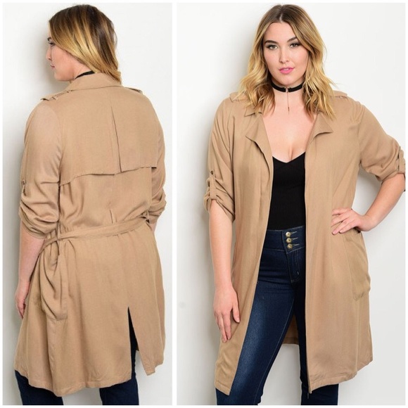 Jackets & Blazers - Plus size toggle sleeve jacket with tie-