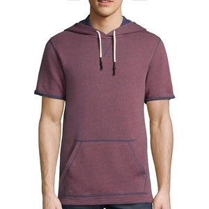 NEW Burgundy Short Sleeve Hoodie NEW W/Tags