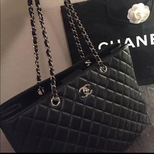 CHANEL calfskin classic shopping bag 2016 F/W