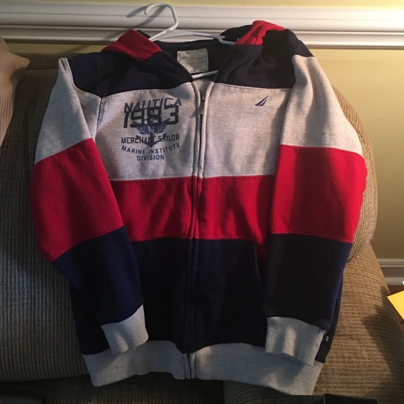Nautical Zip Hoodie in Boys XL 18-20.