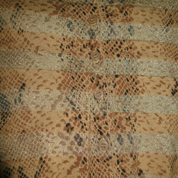 Express XS tan/gold cardigan sweater - Picture 3 of 4