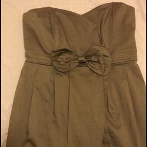 Tube top dark green dress