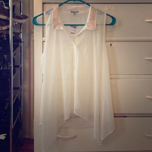 Button up tank that can be dressed up or down.