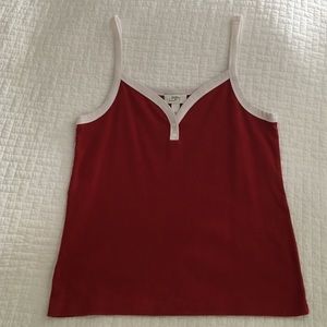 Red with white trim 100% cotton camisole