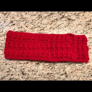 Red crochet winter ear warmer / headband