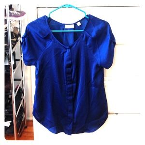 Flowy blue dress shirt