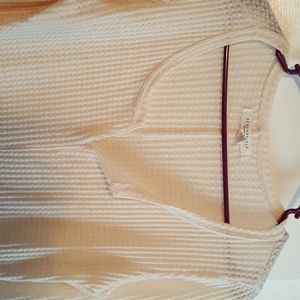Aeropostale Thermal Waffle Top Cream Size M