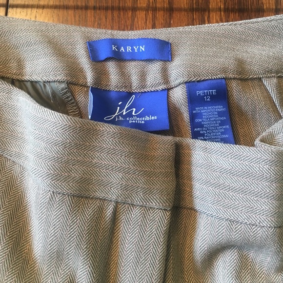 Karyn trousers soft tan herringbone pink stripe. - Picture 4 of 4