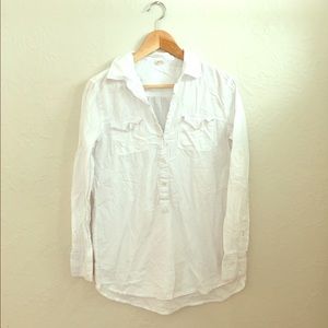 J. Crew Tunic-Length White Button-Down