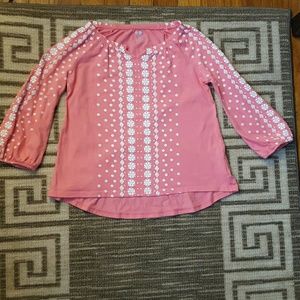 Girls 3/4 length long sleeve shirt size S(6/7)