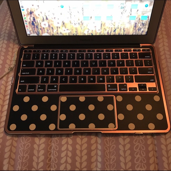 New MacBook Air 11" Rose Gold Black Polka Dot Skin