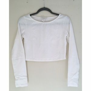White long sleeve crop top