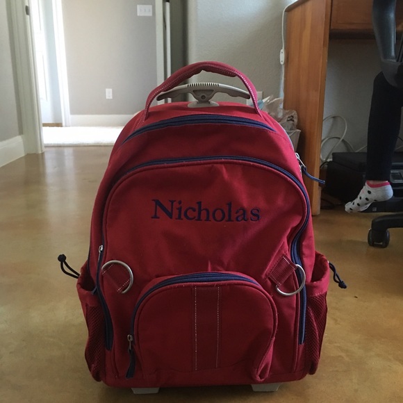 Authentic Pottery Barn Rolling Backpack Monogramed