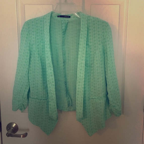 3/4 sea green blazer